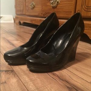 Black Wedge Heels